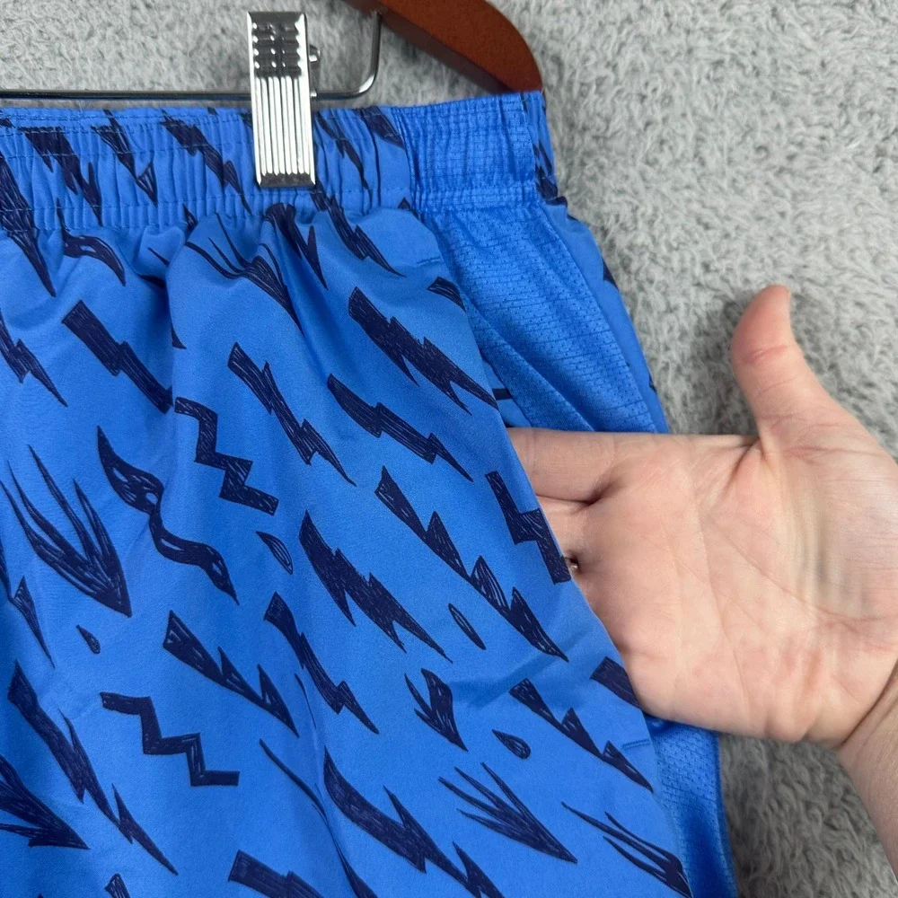 Nike Dri-Fit Running Shorts Mens XL Blue Lightning Bolt Athletic CJ5358-402